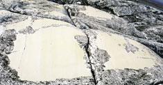 Patterned rock face